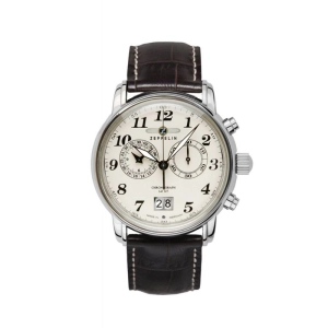 Zeppelin 7684-5 zegarek Wrist watch Męski Kwarc Srebrny