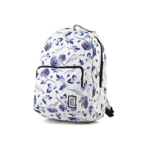 PLECAK THE SOCIETY PACK XCLASSIC BACKPACK OFF WHITE BLUE FLOWER ALLOVER