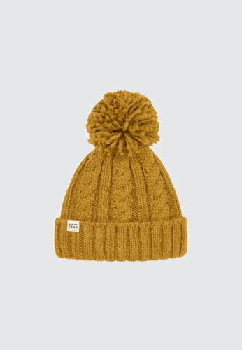 CZAPKA BEANIE W WARKOCZOWY SPLOT MUSZTARDOWA.jpg