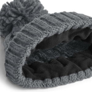 CZAPKA BEANIE W WARKOCZOWY SPLOT SZARA Z POMPONEM HARP TEAM.jpg