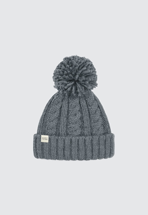 CZAPKA BEANIE W WARKOCZOWY SPLOT SZARA HARP TEAM.jpg