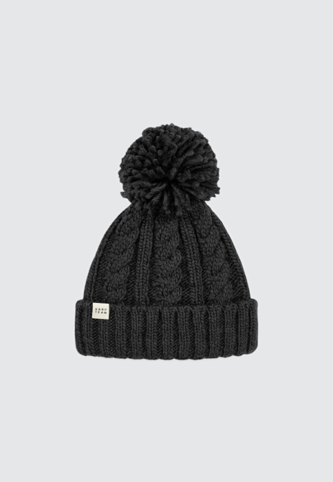CZAPKA BEANIE W WARKOCZOWY SPLOT CZARNA HARP TEAM.jpg