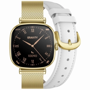 SMARTWATCH DAMSKI GRAVITY GT32-2 - ROZMOWY BLUETOOTH, DODATKOWY PASEK (sg047b)
