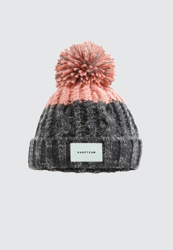 HARP TEAM CZAPKA BEANIE NARCIARKA SZARO - RÓŻOWA.jpg