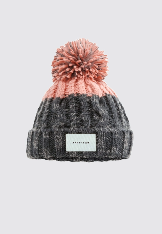 HARP TEAM CZAPKA BEANIE NARCIARKA SZARO - RÓŻOWA.jpg