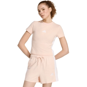 Koszulka damska adidas Essentials 3-Stripes Slim Baby pastelowy róż KD2343