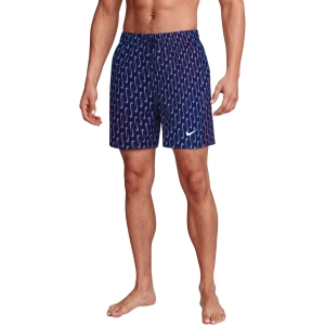 Spodenki kąpielowe Nike Breaker Swoosh Link Midnig granatowo-różowo-fioletowe NESSG577 440