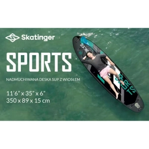 Deska SUP SKATINGER Grey sports 350x89x15 Yoga