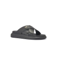 AUSTRALIA LUXE COLLECTIVE BUTY DAMSKIE LEANNA NAPPA BLACK – eleganckie skórzane klapki typu slider z poprzecznymi paskami -klapki premium.webp