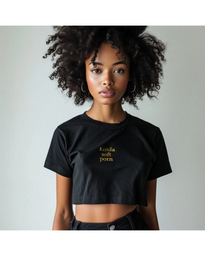 CROP TOP DAMSKI 'KINDA SOFT PORN' 2015 czarna.jpg
