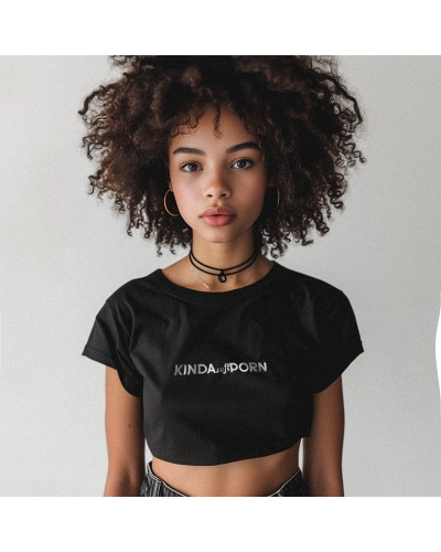 Czarny CROP TOP DAMSKI 'KINDA SOFT PORN' 2024.jpg
