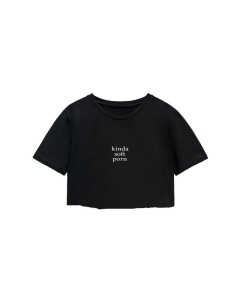 CROP TOP DAMSKI 'KINDA SOFT PORN' 2015 przód czarny.jpg