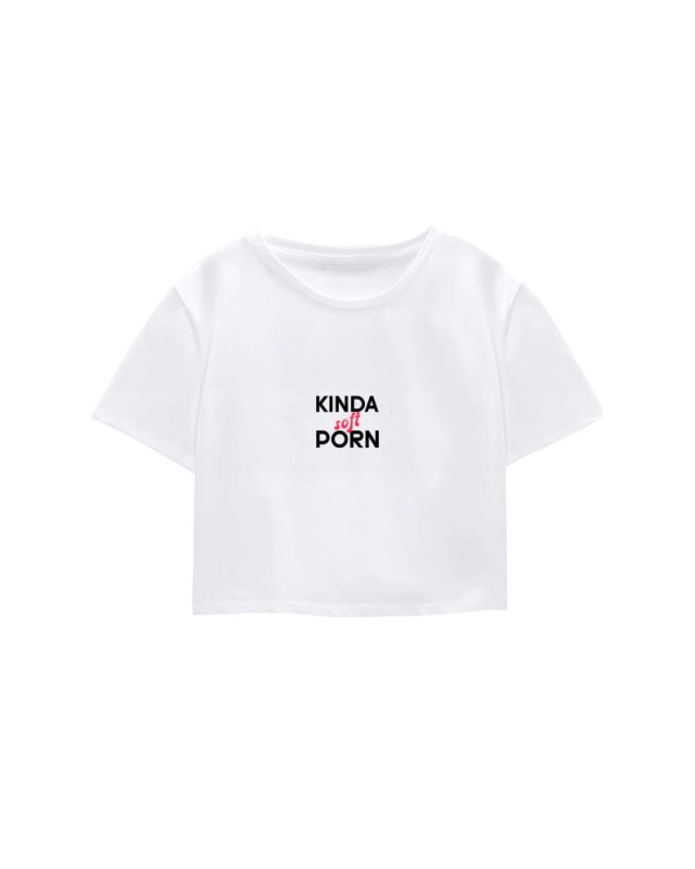 CROP TOP DAMSKI 'KINDA SOFT PORN' 2024 różowa.jpg