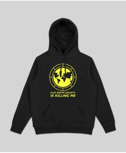 FLAT EARTH SOCIETY HOODIE bluza z kapturem w kolorze czarnym.jpg