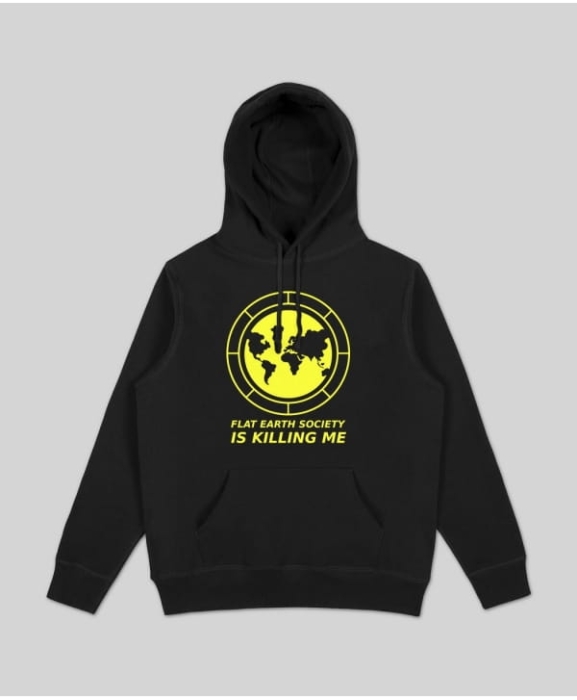 FLAT EARTH SOCIETY HOODIE bluza z kapturem w kolorze czarnym.jpg