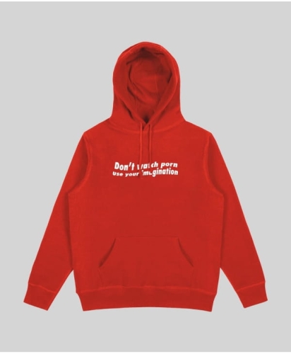 DON'T WATCH PORN HOODIE czerwona bluza unisex.jpg