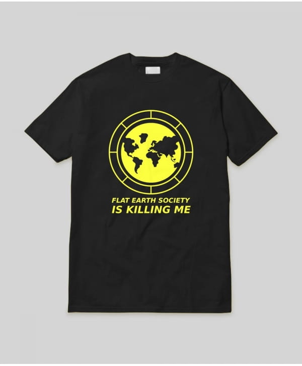 FLAT EARTH SOCIETY TEE Czarna koszulka z nadrukiem.jpg