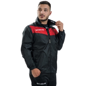 Kurtka Givova Rain Scudo czarno-czerwona RJ005 1012