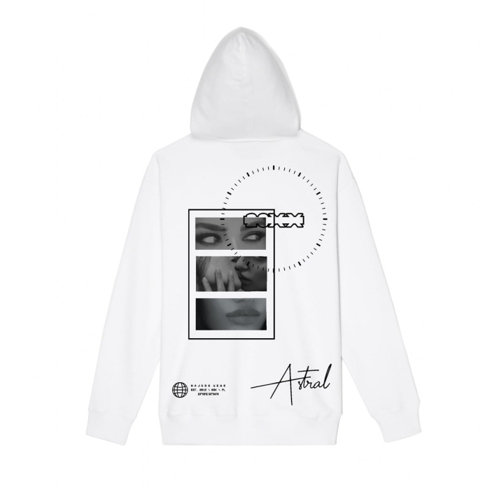Biała Bluza Kiss Majors z kapturem unisex.jpg