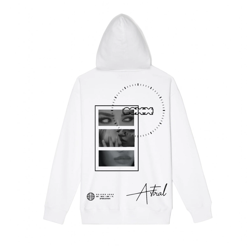 Biała Bluza Kiss Majors z kapturem unisex.jpg
