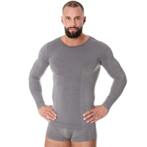 Bluza termoaktywna męska Brubeck Comfort Wool szara LS11600