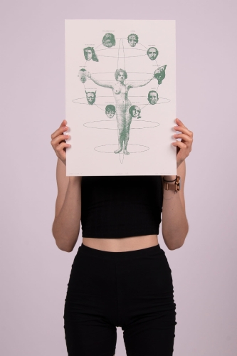 Jednokolorowy (zieleń) nadruk na kremowym papierze..jpeg