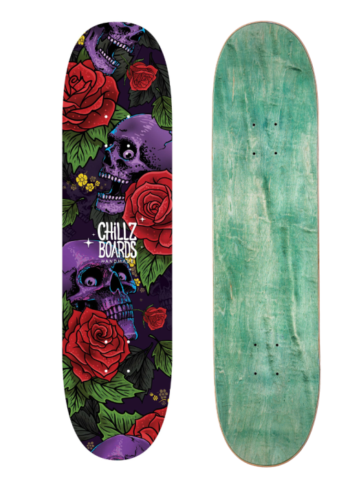 CHILLZ DESKOROLKA SKATEBOARD SKULL RED 7.7.png