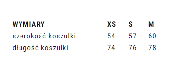 damska koszulka wymiary od Harp Team